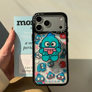 Sanrio Hangyodon Magnetic Holder Magsafe Wireless Charge Cute Cartoon Phone Case For iPhone 17 16 15 14 13 12 11 Pro Max Cover