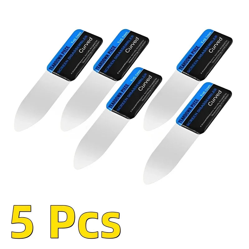 1-20Pcs Mobile Phone Curved LCD Screen Spudger Opening Pry Card Tools Ultra Thin Flexible Mobile Phone Disassemble Steel Metal