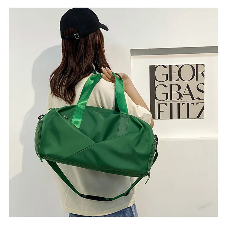 Large Capacity Fitness Bag Women's Handheld Oxford Cloth Yoga Sports Bag Fashionable Luggage Bag Wet And Dry Separation Can P...