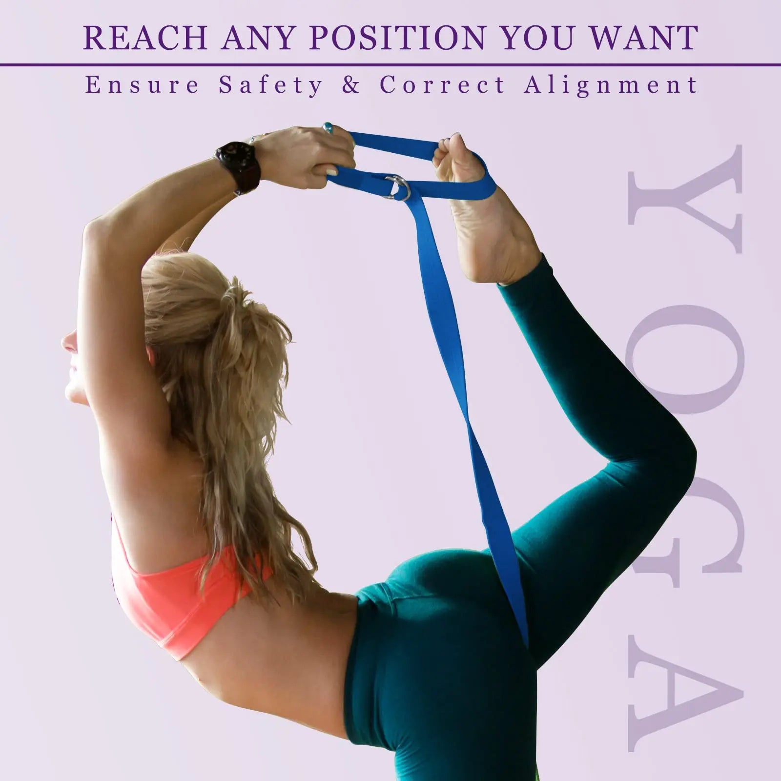 183*3.8cm Yoga Strap Cotton Exercise Yoga Belt Adjustable Woven Stretch D-Ring Buckle Fitness Stretching Bands Pilates Rope