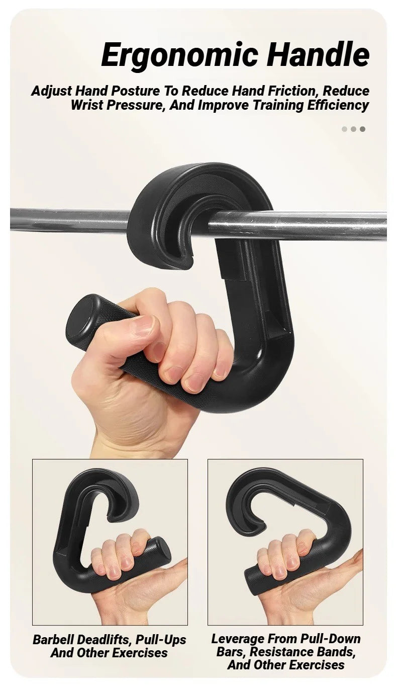 1Pair Fitness Pull Up Hand Grip Ergonomic Hook Handle Gym Multifunctional Down Grips Versatile Strength Training Equipments