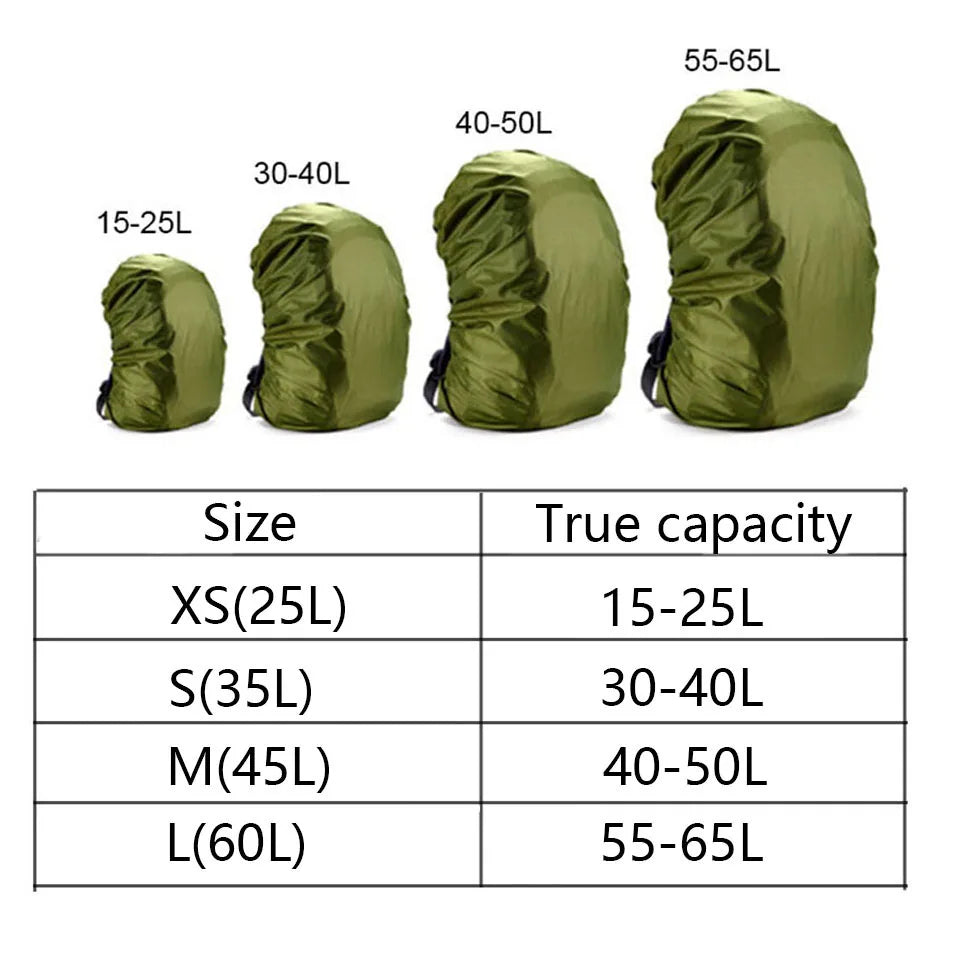 KoKossi 1Pcs 20-60L Climbing Backpack Rain Cover Outdoor Hiking Camping Backpack Waterproof Cover Backpack Dust Cover Unisex