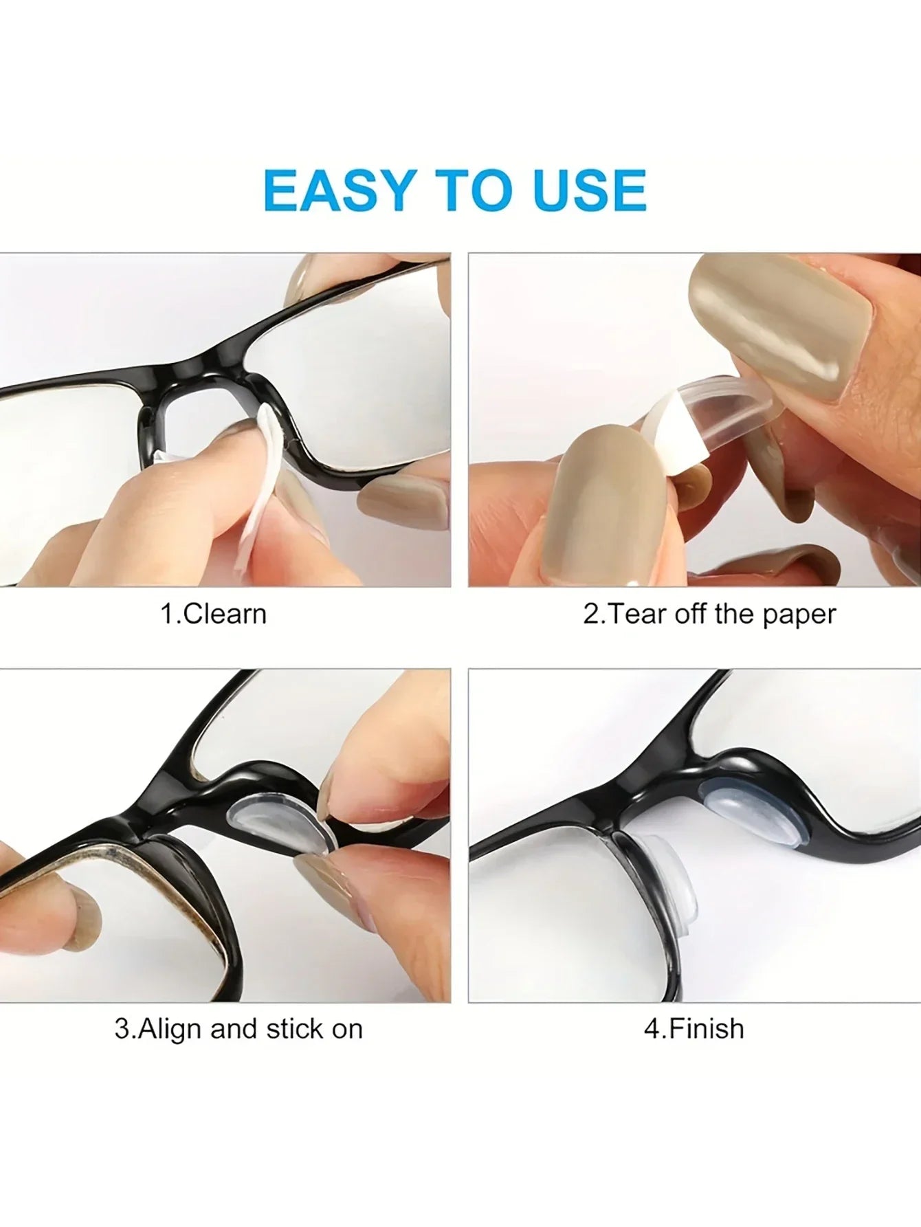 2/5Pairs/Packs Adhesive Eyeglass Nose Pad Anti-Slip Stick On Silicone Nose Pad for Sunglasses Thin Nose Pads Eyewear Accessories
