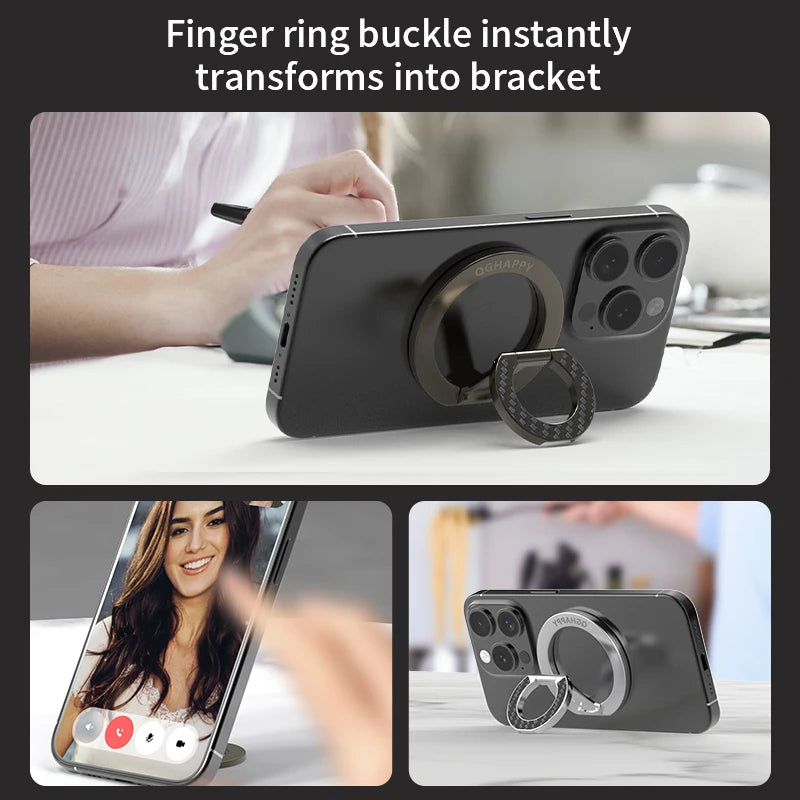 Mobile Phone Strong Magnetic Holder for Magsafe Double-sided Magnet Stand Portable Folding Ring Bracket for  Phone 14 15 16