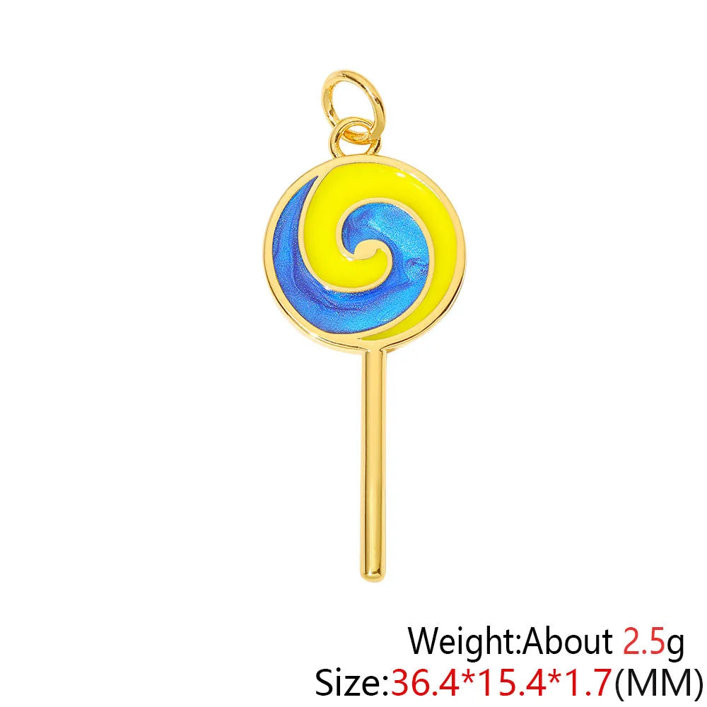 HUAMI Colorful Cute Bear Enamel Necklace Pendant Handmade Prevent Allergy Multicolor Cubic Zirconia Charms Supplies Accessories