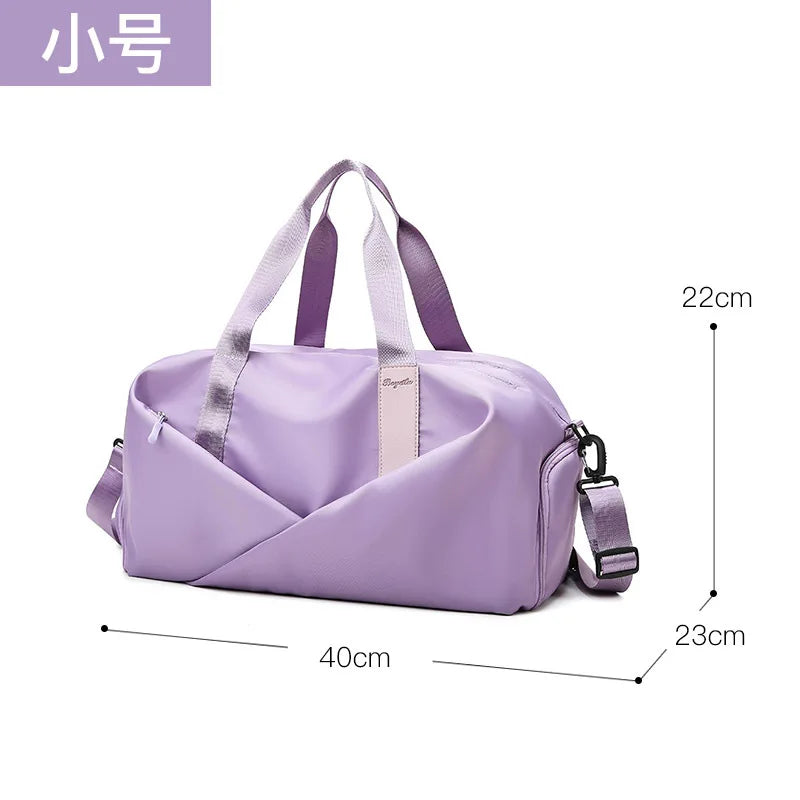 Large Capacity Fitness Bag Women's Handheld Oxford Cloth Yoga Sports Bag Fashionable Luggage Bag Wet And Dry Separation Can P...