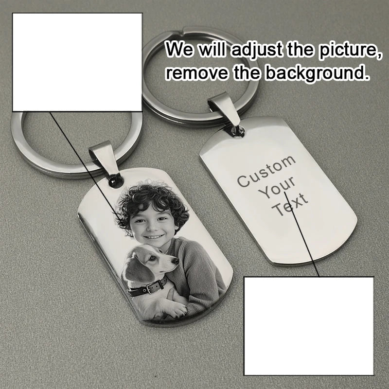 Keychain customizable photo personalized Keychain photo and text Keychain customizable Keyring Safe driver keychain for dad