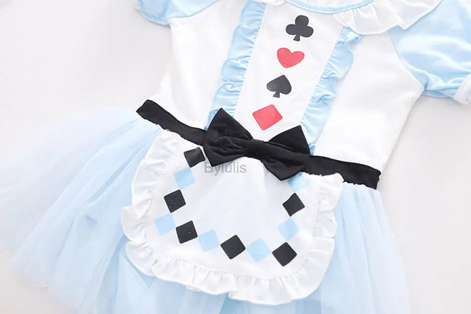 Baby Girls Costumes Kid Romper Tutu Dress with Headband Infant Baby Girl Princess Alice Clothes Aurora Belle Dress Party Costume
