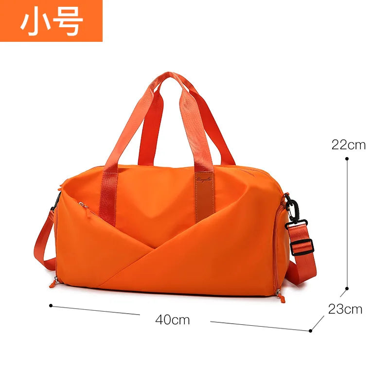 Large Capacity Fitness Bag Women's Handheld Oxford Cloth Yoga Sports Bag Fashionable Luggage Bag Wet And Dry Separation Can P...