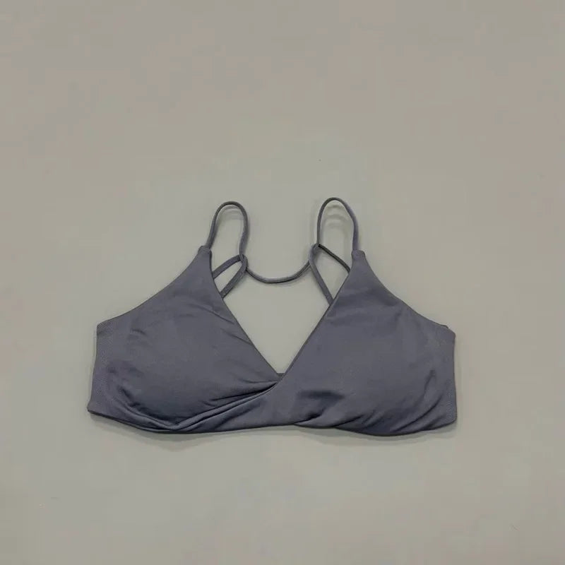 HISTELLO Vision Twist Front Backless Sports Bra Women High Support Breathable Soft Gym Workout Running Jogging Fitness Bra
