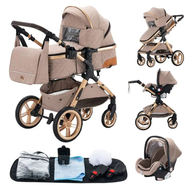3-in-1 baby stroller travel system lightweight pram for newborns compact foldable Winter baby stroller baby buggy all-terrain