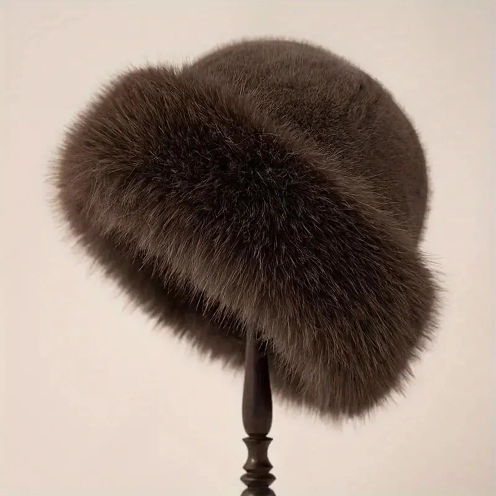 Thicken Plush Warm Fur Hat for women Fluffy Beanie winter Warm Thick Hat Mongolian Caps for Cold Weather Snow Caps