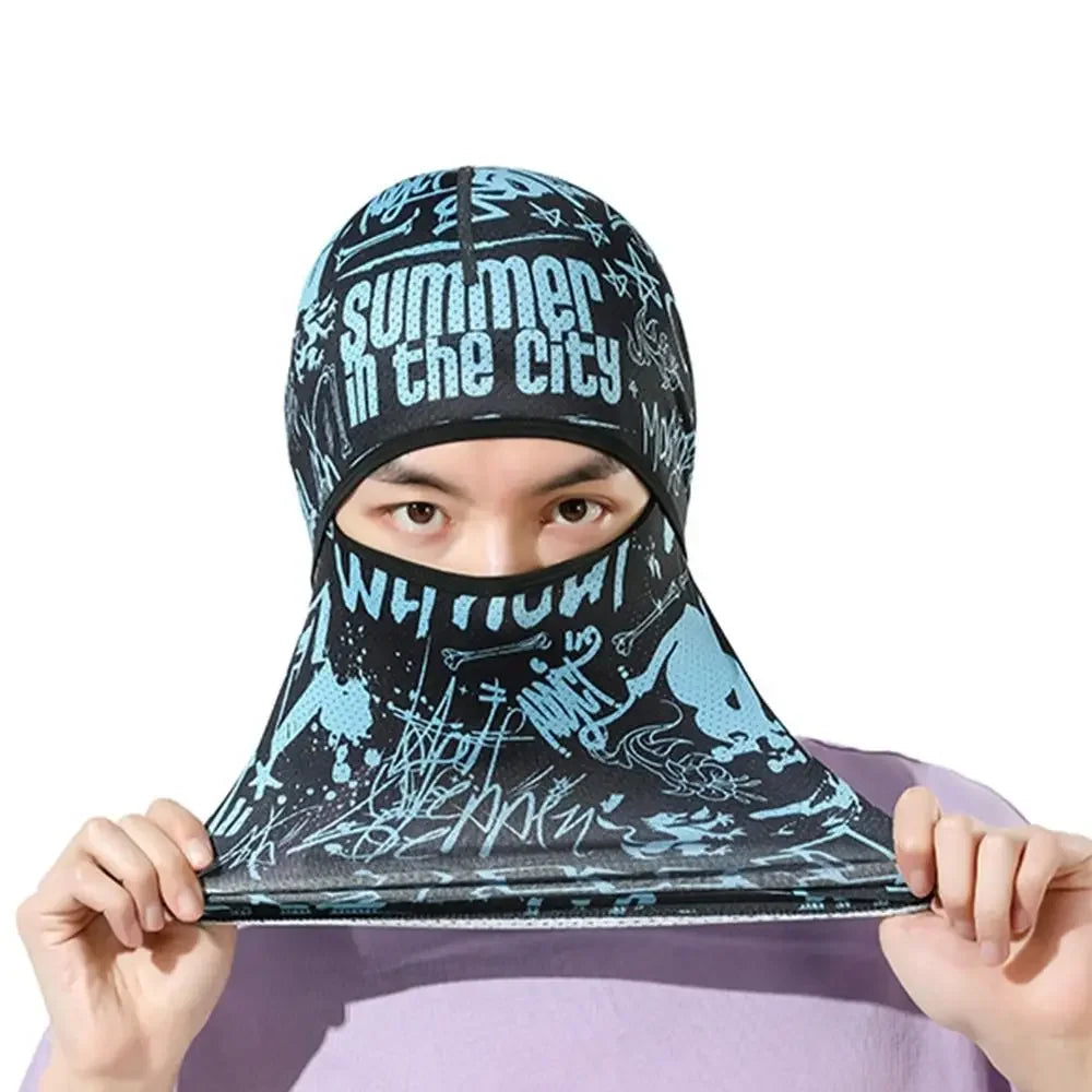 Summer Cool Ice Silk Balaclava - Full Face Cover with UV Protection for Cycling, Motorcycle & Outdoor Sports