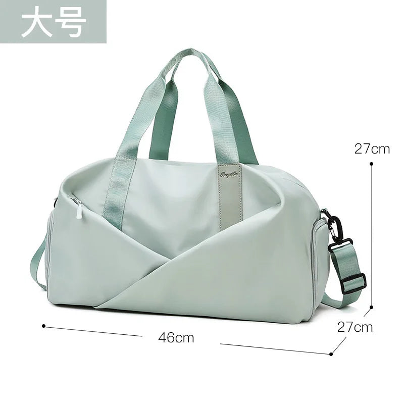 Large Capacity Fitness Bag Women's Handheld Oxford Cloth Yoga Sports Bag Fashionable Luggage Bag Wet And Dry Separation Can P...