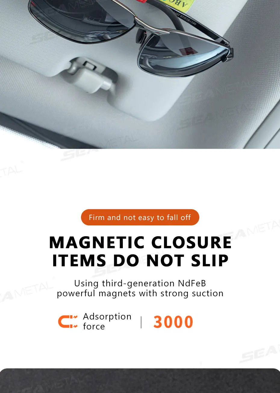 BLALION Car Sun Visor Clip Glasses Cards Case Auto Sunglasses Visor Glasses Holder Sunglasses Bracket Holder PU Glasses Support