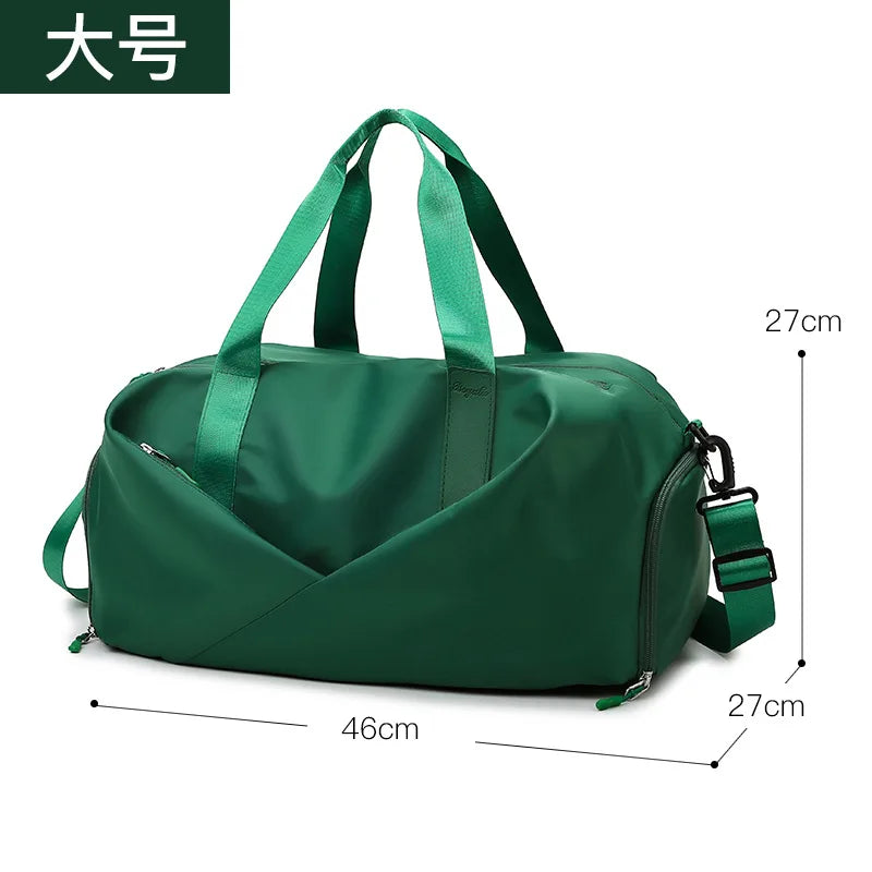 Large Capacity Fitness Bag Women's Handheld Oxford Cloth Yoga Sports Bag Fashionable Luggage Bag Wet And Dry Separation Can P...