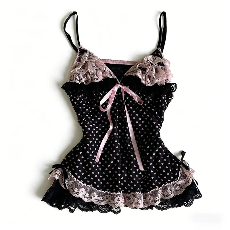 Y2K Gothic Aesthetic Top Square Neck Women's Retro Harajuku Fashion Casual Fairy Style Sweet and Cute Emotional Girl