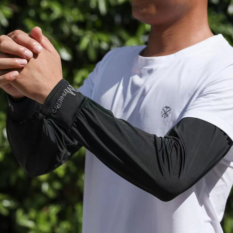 Cooling Arm Sleeves Breathable Sun Protection Ice Slik Sleeves Summer Outdoor Sports Driving Cycling Sleeves Men Loose Arm 2026