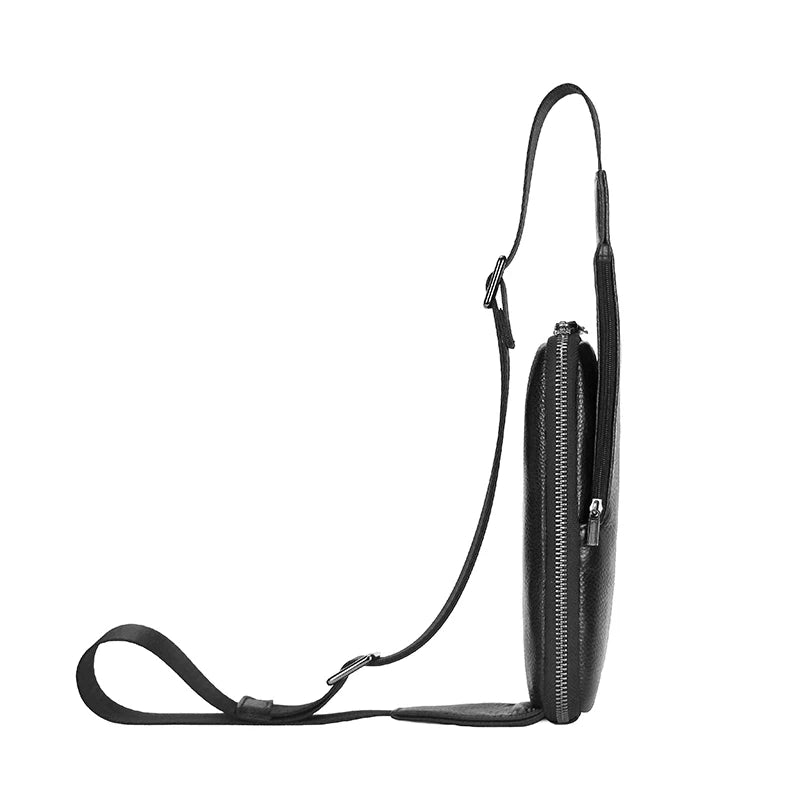 Small Leather Sling Crossbody Chest Bag Lightweight Daypack Slim Anti-Theft Cross Body Bag Over Shoulder Backpack Pack Man Woman