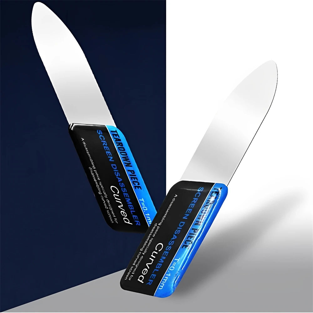 1-20Pcs Mobile Phone Curved LCD Screen Spudger Opening Pry Card Tools Ultra Thin Flexible Mobile Phone Disassemble Steel Metal