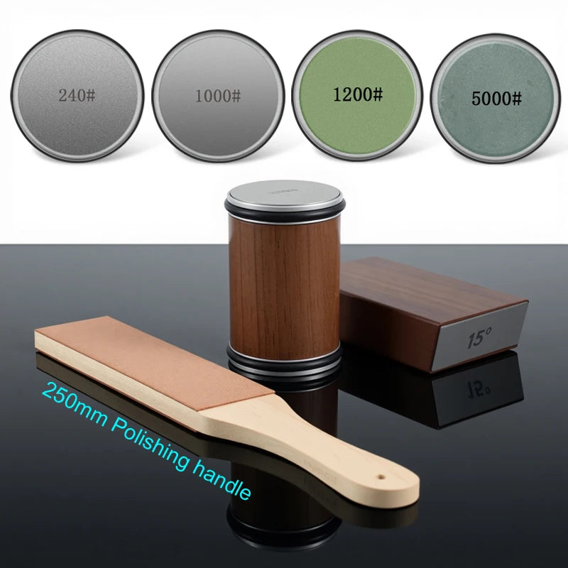 Rolling Knife Sharpener Magnetic Knife Holder Diamond Sharpening Stone with15and20 Degrees Angle Roller Kitchen Accessory set