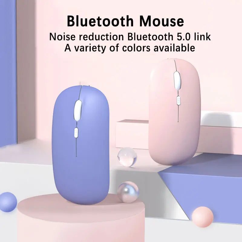 Bluetooth 5.0 Wireless Mouse Ultra Slim Portable Silent Ergonomic for Laptop Tablet PC MacBook Phone Adjustable DPI Ergonomic