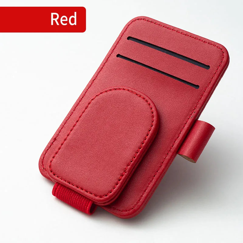 JFBONIN Leather Car Glasses Clip Multifunctional Sunshade Storage for Interior Car Sunglasses Organizer Creative