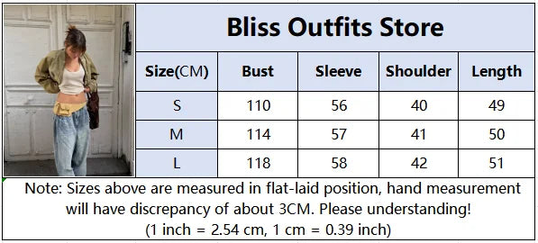 Khaki Cropped Bomber Jackets Women Lapel Collar Full Zip Closure Pocket Detail Long Sleeve Streetwear Lady Casual Y2k Outfits