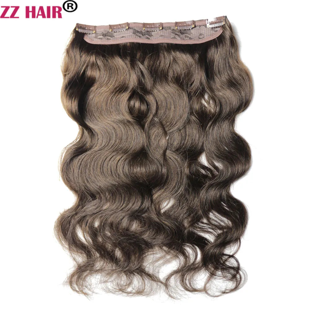 ZZHAIR Clips In 100% Brazilian Human Remy Hair Extensions 16"-28" Hair One Piece Set 5 Clip-in 100g-200g Natural Body Wavy