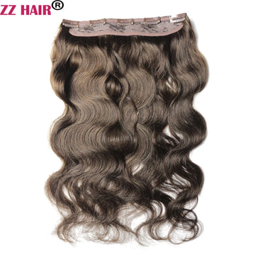 ZZHAIR Clips In 100% Brazilian Human Remy Hair Extensions 16"-28" Hair One Piece Set 5 Clip-in 100g-200g Natural Body Wavy