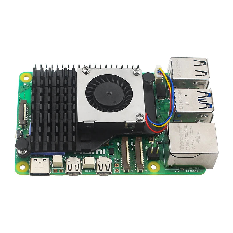 Raspberry Pi 5 Active Cooler Aluminum Heatsink PWM Speed Adjustable Fan Black Silver Blue Cooling Radiator for RPI 5 Pi5