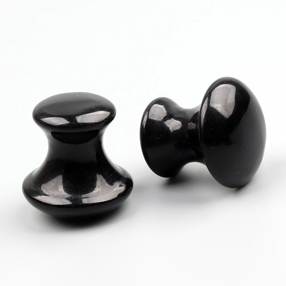 Obsidian Mushroom Face Care Massager Natural Crystal Gua Sha Tool Massage Head Eye Skincare Scraper Wrinkle Beauty Products