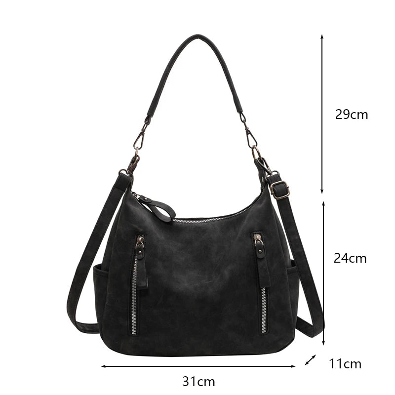 Women Crossbody Bag Luxury Designer Oblique Cross Single Shoulder bag Large Capacity Handbags Retro Matte PU Leather Hobos purse