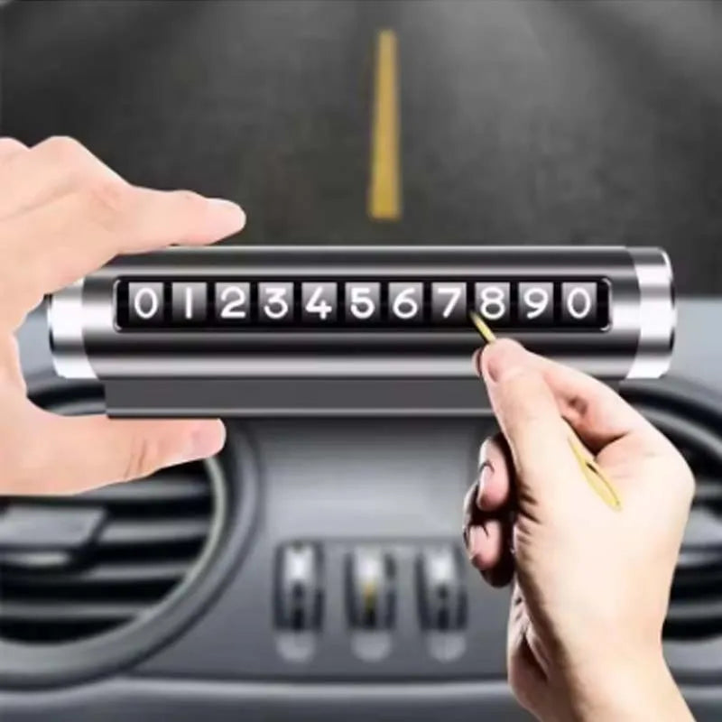 Car Temporary Parking Number Plate Black/Silver/Blue Aluminium Alloy Material Roller Adjustable Car Parking Plate Car Supplies