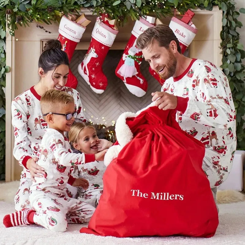 Mom Dad Kids Christmas Print Pajamas Set 2 Piece Pyjama Xmas Family Look Sleepwear Xmas Family Matching Outfits Pjs Loungewear