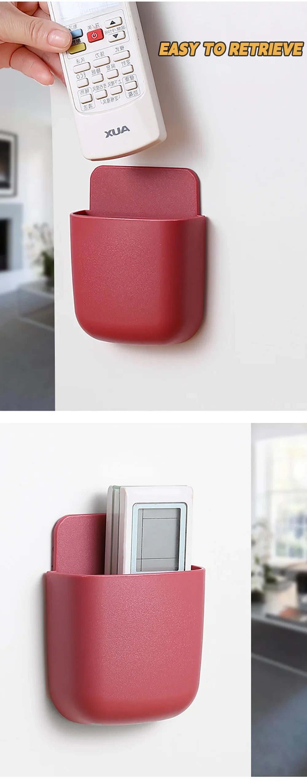 Wall Mounted Storage Box Phone Charger Holder Stand Rack for Remote Control Air Conditioner TV - Mobile Plug Organizer Case