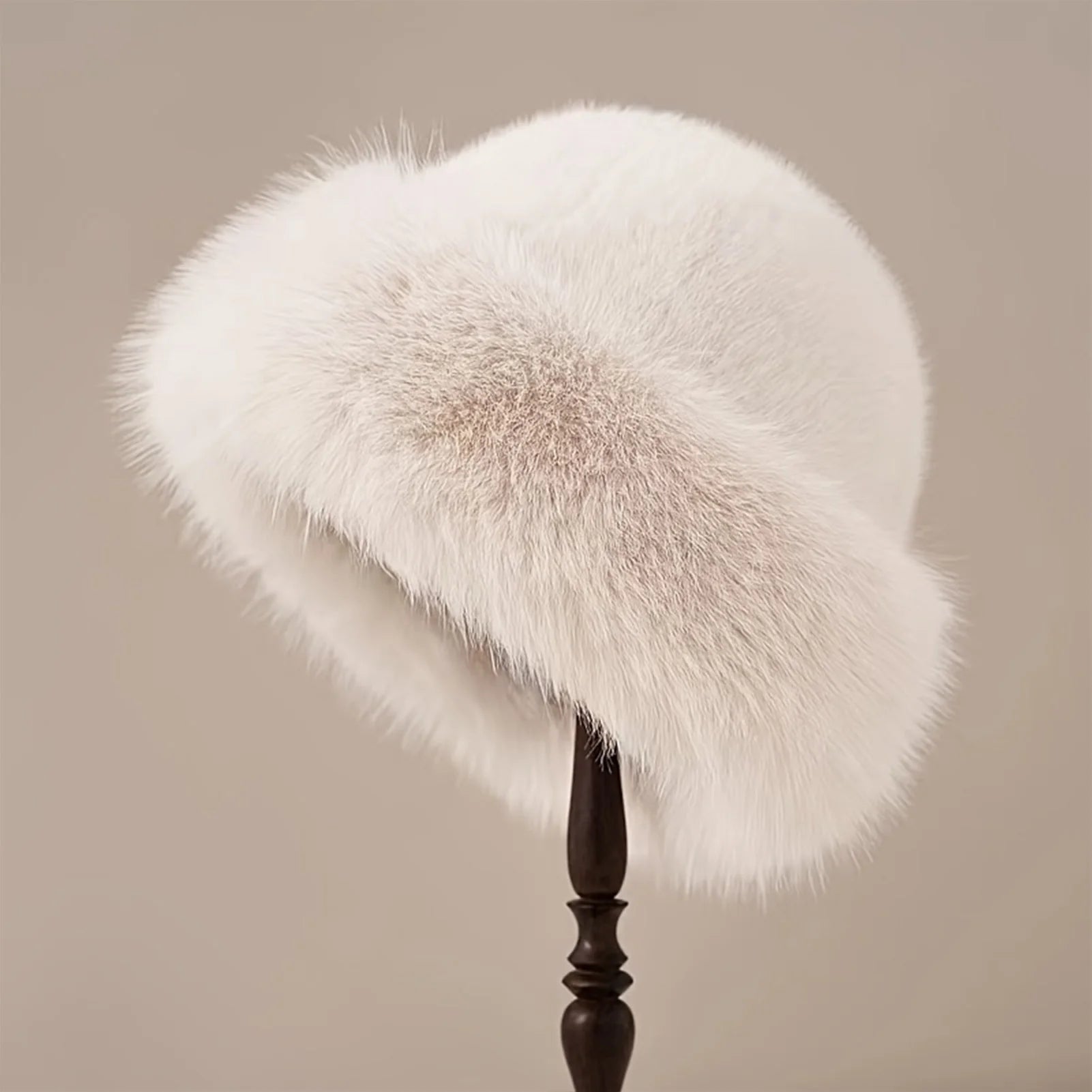 Thicken Plush Warm Fur Hat for women Fluffy Beanie winter Warm Thick Hat Mongolian Caps for Cold Weather Snow Caps