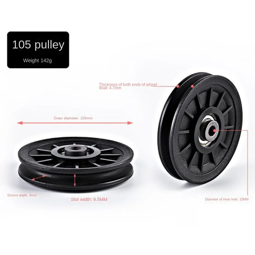 Fitness Equipment Parts Pulley Wheel Cable Machine Part Black Nylon Pulley Good Wear Resistance Light Weight Nylon Bearing