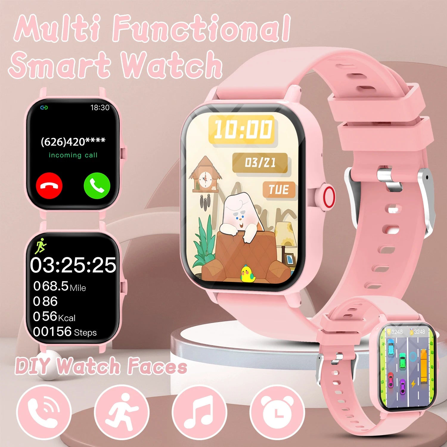 2026 New Smartwatch 1.83"Screen Bluetooth Call Voice Assistant Music Control Fitness Tracker for Android/IOS Phone Children Gift