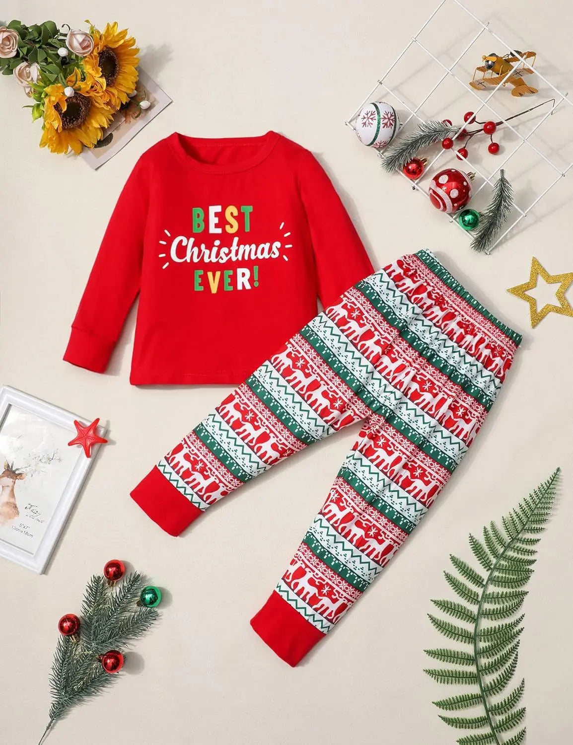 Mom Dad Kids Christmas Print Pajamas Set 2 Piece Pyjama Xmas Family Look Sleepwear Xmas Family Matching Outfits Pjs Loungewear