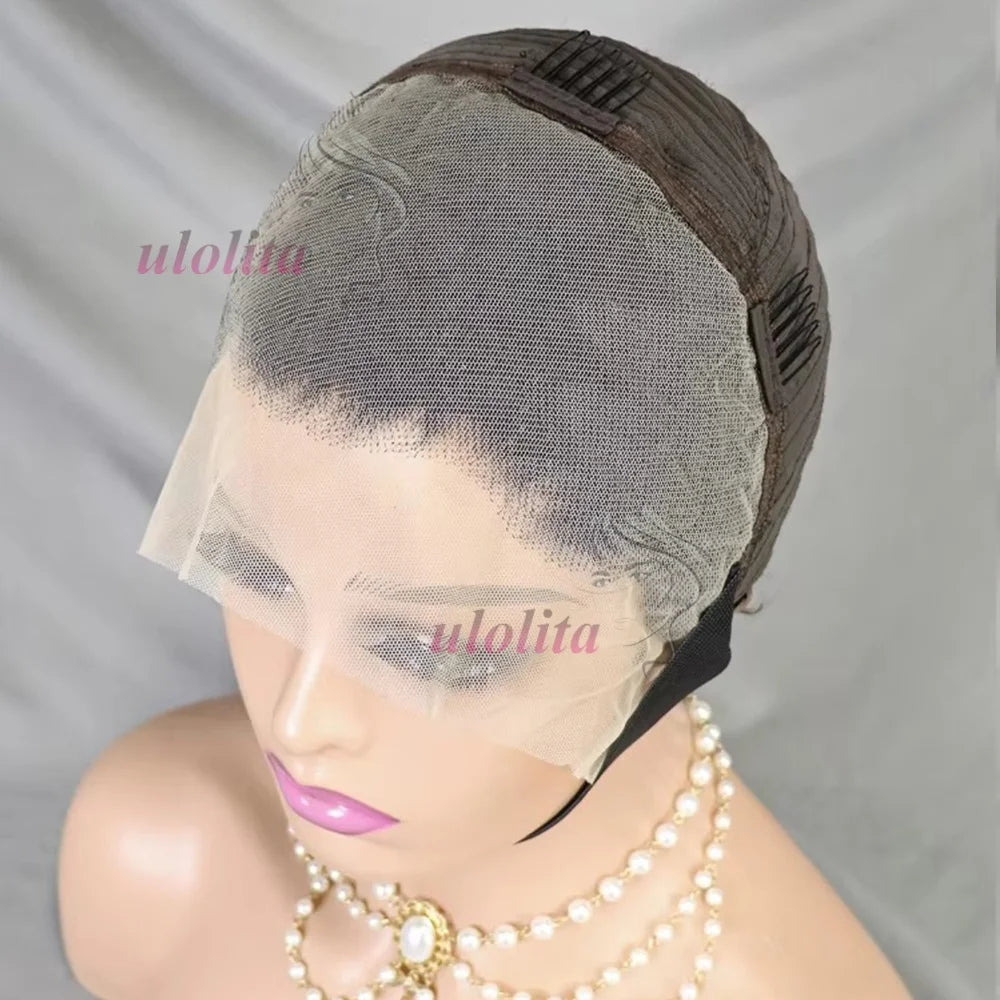Gray Color Pixie Cut Curly Wave Human Hair Wigs 13x4 Transparent Lace Front Short Afro KinkyCurly Human Hair Wig for Black Women
