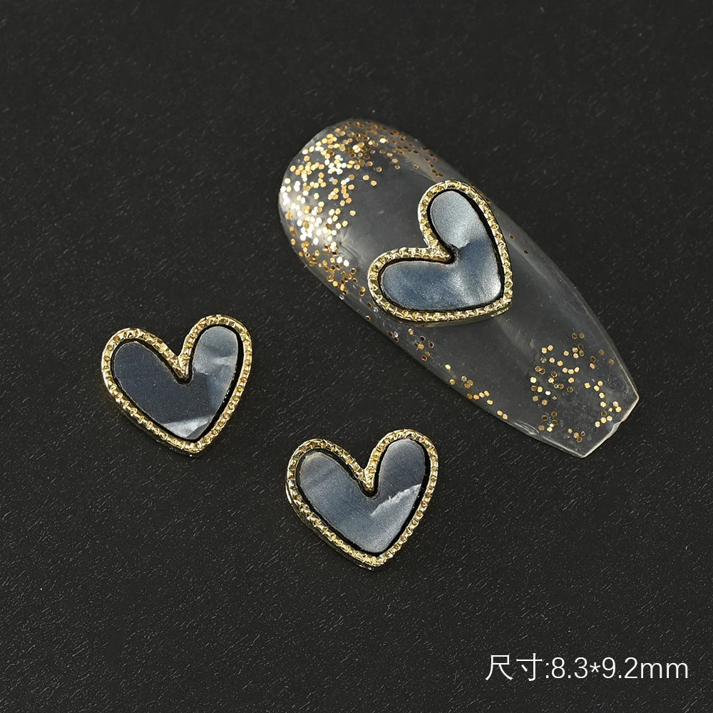 5/10pc Luxury Crystal Pink Heart Nail Art Charm 3D Love Shape Nail Rhinestones Diamond Shine Valentine's Day Manicure Decoration