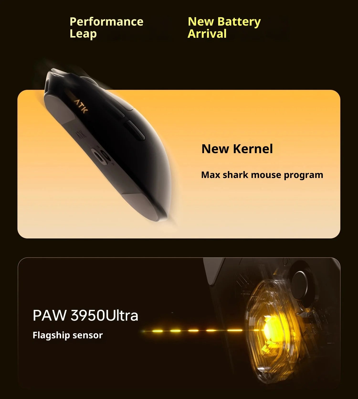 ATK Blazing Sky X1 V2 Wireless Gaming Mouse Dual-Mode 2.4G/Wired 54g Lightweight PAW3950Ultra New GEM Dual 8K Dongle Low Latency