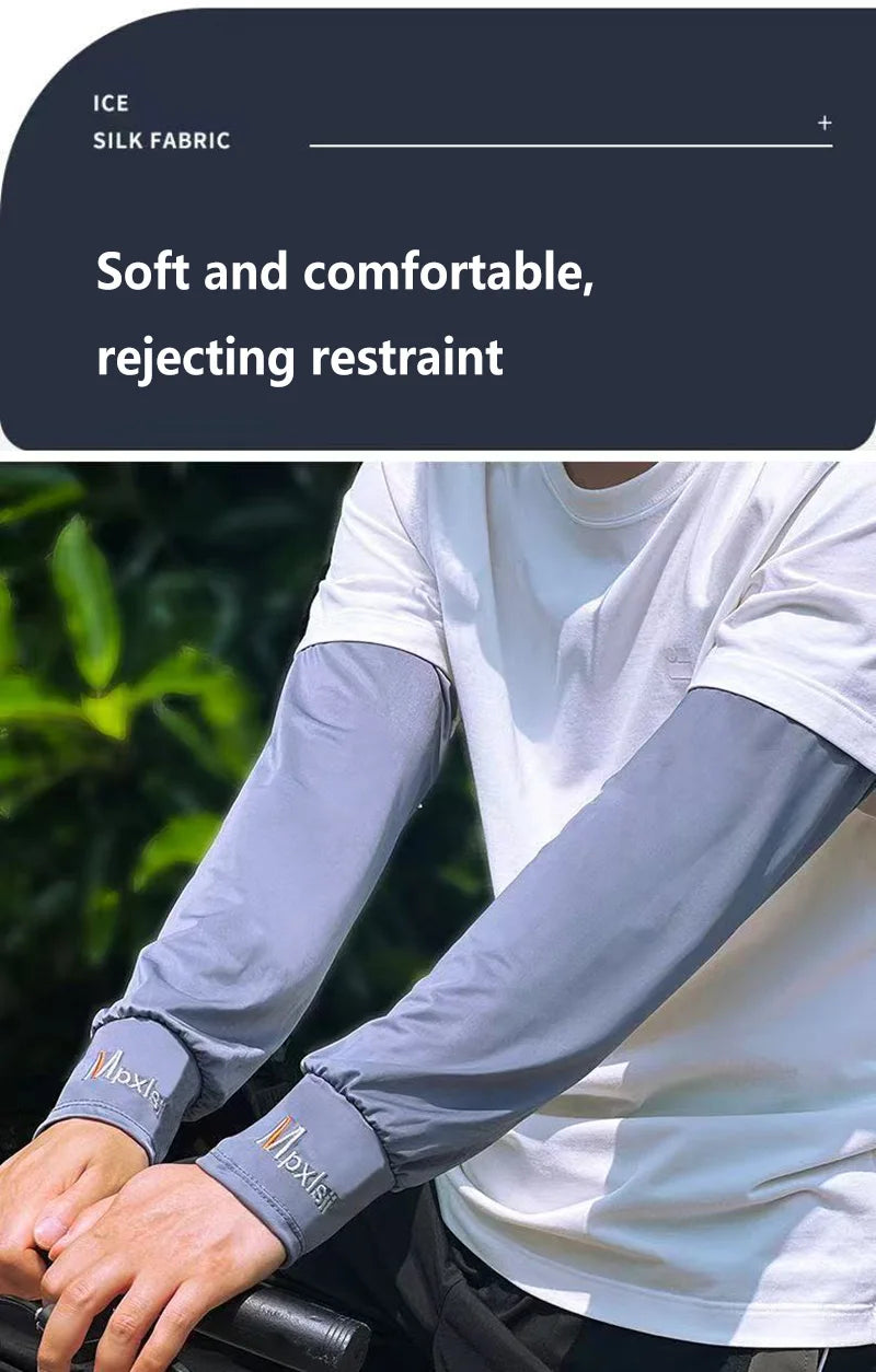 Cooling Arm Sleeves Breathable Sun Protection Ice Slik Sleeves Summer Outdoor Sports Driving Cycling Sleeves Men Loose Arm 2026