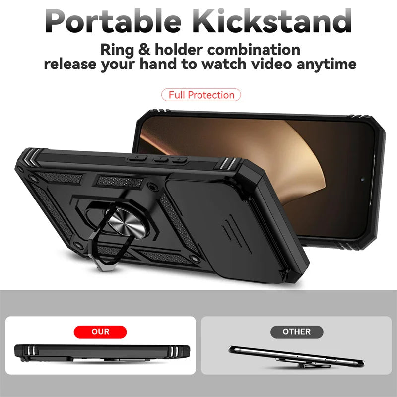 Slide Camera Protector Armor Funda For Xiaomi 15T Pro Case Magnetic Holder Ring Cover For Mi 15T Mi15T Xiaomi15T 15 T Pro 15TPro