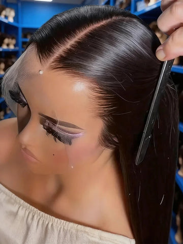 Transparent 13x6 HD Lace Front Human Hair Wigs PrePlucked For Women on Clearance Sale High 300 Density 40 Inch Bone Straight 13x4 HD Lace Front Human Hair Wig Invisible Breathable Swiss Lace Frontal Glueless Wigs For Women
