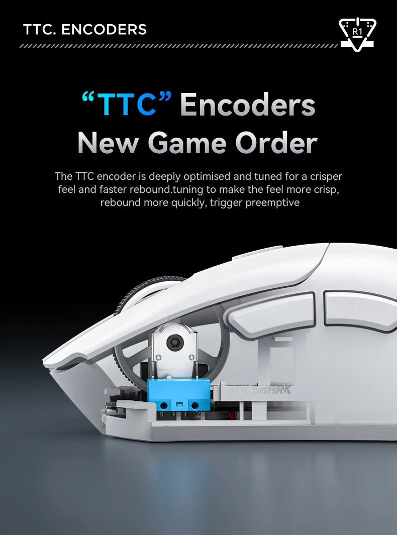 Attack Shark R1 Wireless Gaming Mouse 1000Hz 18000DPI PAW3311 Tri-Mode Connection Macro Programmable Ergonomic Game Mice for PC
