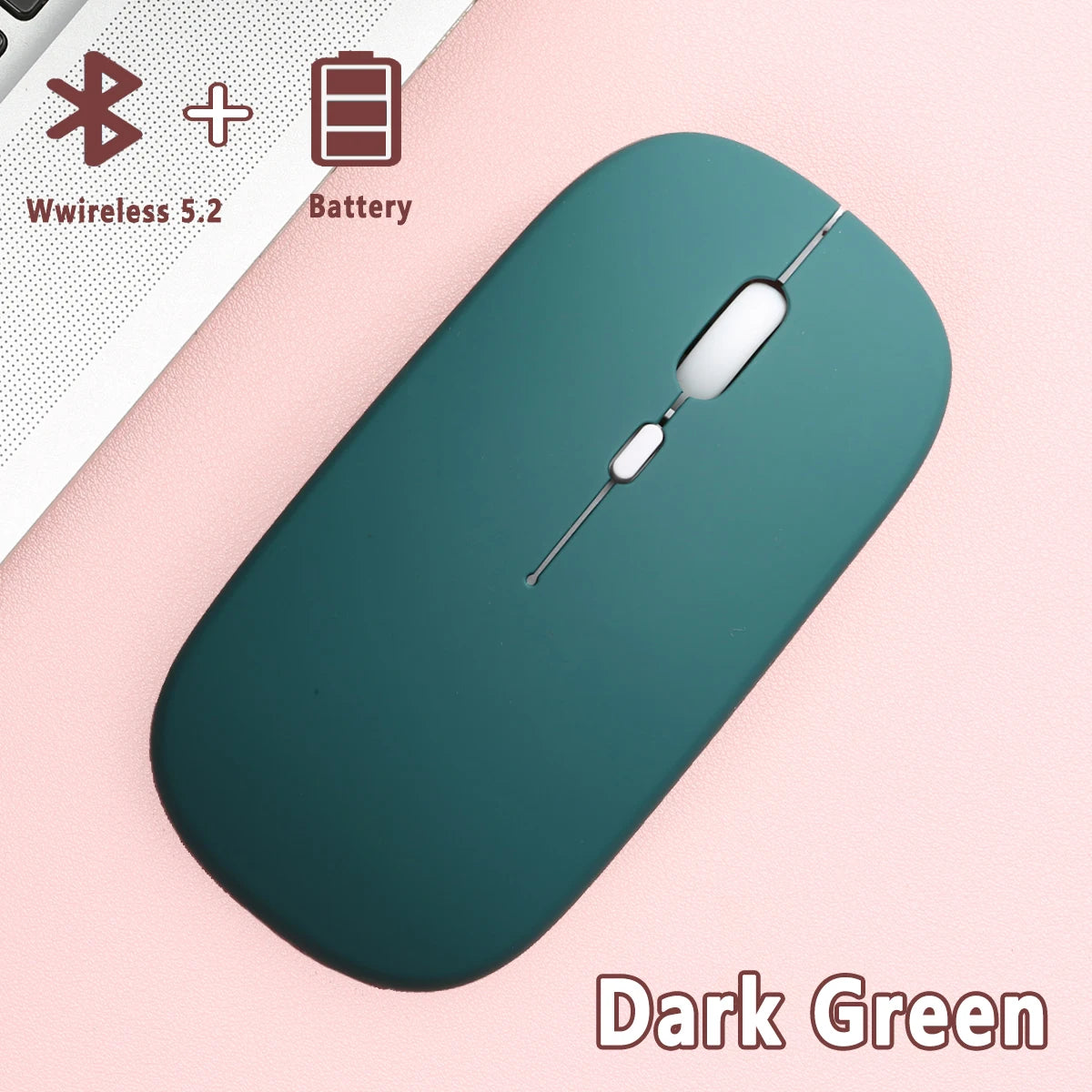 Bluetooth 5.0 Wireless Mouse Ultra Slim Portable Silent Ergonomic for Laptop Tablet PC MacBook Phone Adjustable DPI Ergonomic
