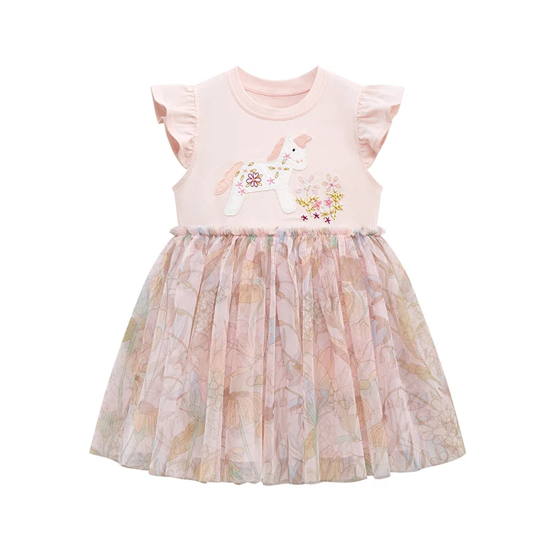 Little maven Baby Girls Casual Clothes Little  Girls 2026 New Summer Dress Kids Elegant Party Dress Children's Clothing