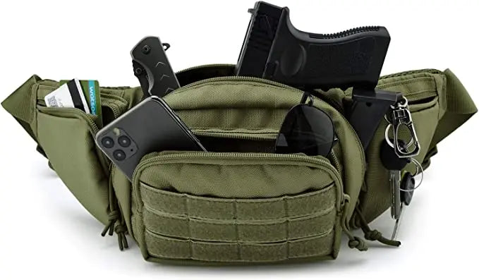 Outdoor MOLLE Fanny Pack, Gun Holster for Multiple Models, Compact & Secure Fit for Utility Accessories